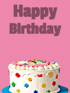 Happy Birthday GIF:Pug Birthday Cake Surprise