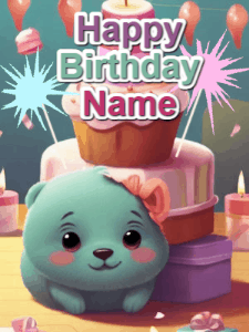 Happy Birthday GIF:Cute Little Guy Sparklers