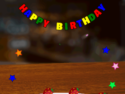 Happy Birthday GIF, birthday-6334 @ Editable GIFs,cream Cake, flying flares on a pub background