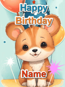 Happy Birthday GIF:Bear or Cat Cute Whatever