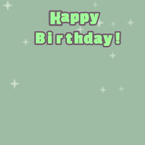 Happy Birthday GIF:Candy cake GIF summer green, salt box & mint green text