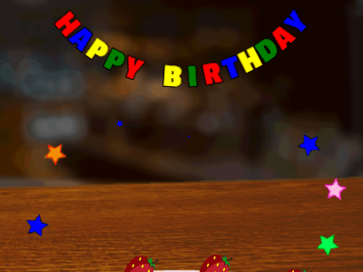 Happy Birthday GIF, birthday-6534 @ Editable GIFs,cream Cake, flying mix on a pub background