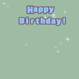 Happy Birthday GIF:Candy cake GIF summer green, salt box & perano text