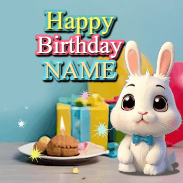 Cute Happy Birthday GIF, birthday-661 @ Editable GIFs,Look at this Birthday Bunny