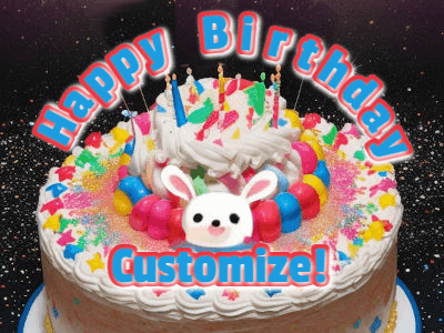 Happy Birthday GIF with Name, birthday-665 @ Editable GIFs,Animated Happy Birthday with Cake and Name