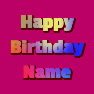 Happy Birthday GIF:stars fireworks on black, block font, blue effect