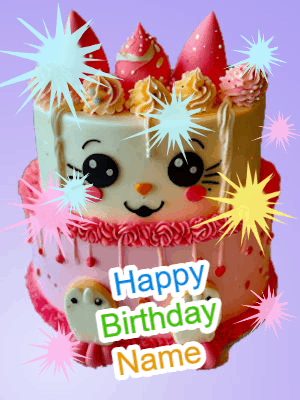 Cute Happy Birthday GIF, birthday-670 @ Editable GIFs,OMG This Cute Cake