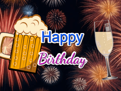 Happy Birthday, birthday-676 @ Editable GIFs,A Toast with Fireworks