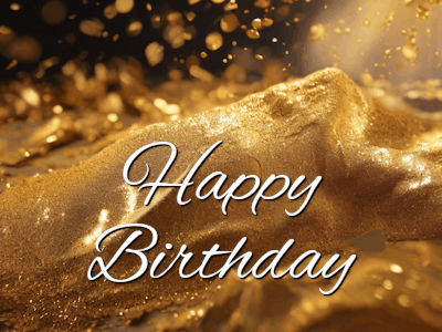 Happy Birthday GIF, birthday-682 @ Editable GIFs,Golden Glitter Birthday GIF