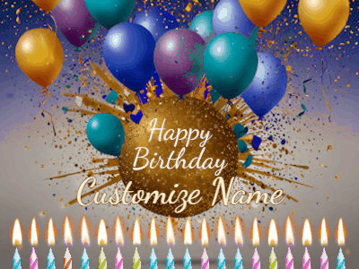 Happy Birthday GIF, birthday-684 @ Editable GIFs,Birthday Celebrations with bouncing candles