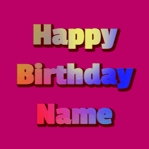 Happy Birthday GIF:stars fireworks on black, cursive font, blue effect