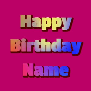 Happy Birthday GIF:mix fireworks on black, block font, blue effect