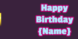 Happy Birthday GIF:cream birthday cake on pink with baby blue & blue text