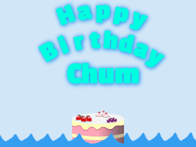 Happy Birthday GIF, birthday-7114 @ Editable GIFs,Birthday shark gif: fruity cake &amp; cyan text