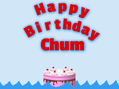 Happy Birthday GIF, birthday-714 @ Editable GIFs,Birthday shark gif: pink cake &amp; red text
