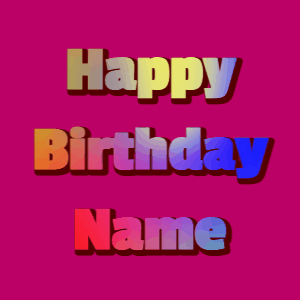 Happy Birthday GIF:mix fireworks on black, cursive font, blue effect