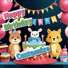 Happy Birthday GIF:Cute Critter Birthday Party
