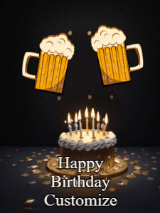 Happy Birthday GIF:Two Brews for a Birthday Toast