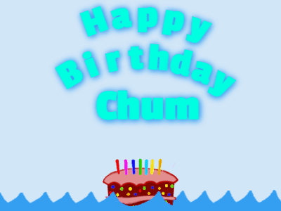 Happy Birthday GIF, birthday-8514 @ Editable GIFs,Birthday shark gif: cartoon cake &amp; cyan text