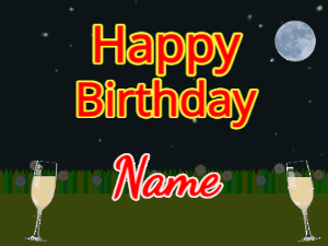 Happy Birthday GIF:Meteor Shower birthday greeting
