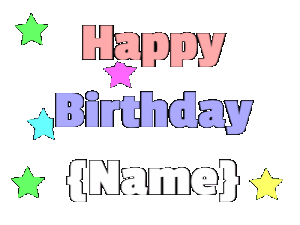 Happy Birthday GIF:Happy Birthday Pastel Stars