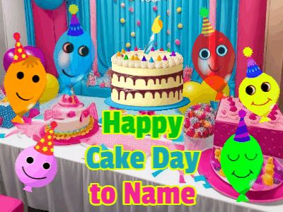 Happy Cake Day, cake-day-7 @ Editable GIFs,Cake Day Balloon Friends