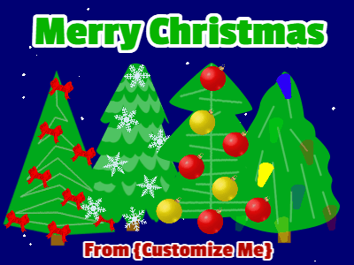 Christmas Card, christmas-card-10 @ Editable GIFs, Christmas trees at night