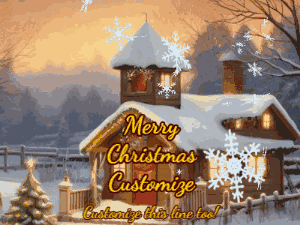 christmas card gif with falling snowflakes