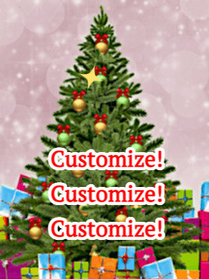 Christmas Card GIF, christmas-card-14 @ Editable GIFs,Christmas Card with tree sparkles and bubbles