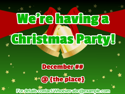 Christmas Party Invitation GIF, christmas-invite-10, Leaping Santa Christmas Party Invitation with Ringing Bells