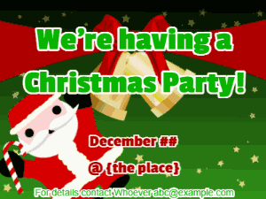 Leaping Santa Christmas Party Invitation with Ringing Bells