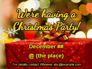 GIF: Giftbox and snowflakes Christmas invitation