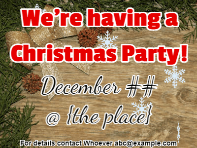 Virtual Christmas Party Invitation, christmas-invite-7, Christmas Invitation, Snowflakes, wood
