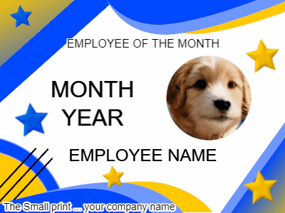 Employee of the Month animated gif for customization including employee picture