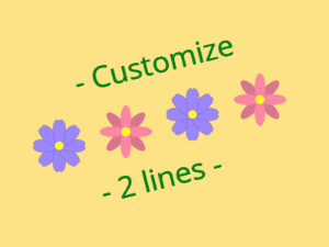 GIF: Four spinning flowers 2 lines to customize