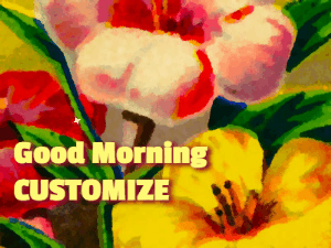 GIF: Painted flowers with bird and confetti