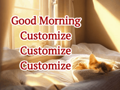 Good Morning GIF, good-morning-109 @ Editable GIFs, Waking kitty and hearts