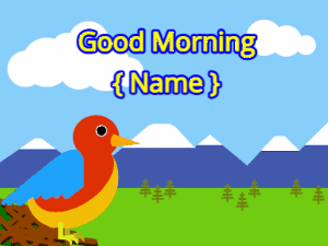 GIF: Birdie tweets good morning