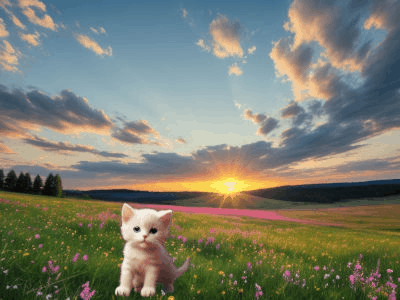 Good Morning Sunrise GIF, good-morning-136 @ Editable GIFs,A Cute Kitten at Sunrise