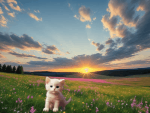 GIF: A Cute Kitten at Sunrise