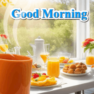 Good Morning GIF, good-morning-138 @ Editable GIFs,Good Morning Coffee at the Breakfast Table