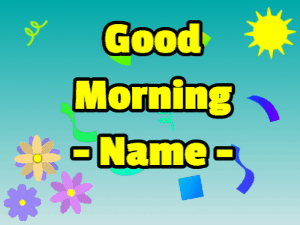 GIF: Good morning wishes sun and flowers