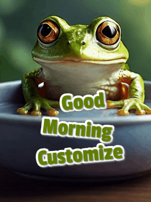 Good Morning GIF, good-morning-142 @ Editable GIFs,Good Morning Frog in a Dish