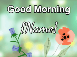 GIF: Good Morning Flowers on green background