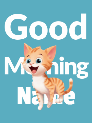 Cute Good Morning GIF, good-morning-204 @ Editable GIFs,Bouncy Kitty Good Morning