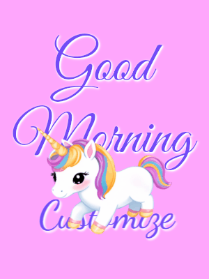 Cute Good Morning GIF, good-morning-205 @ Editable GIFs,Bouncy Unicorn Good Morning