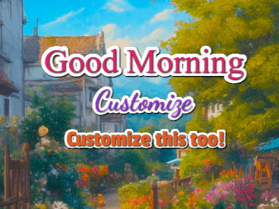 Good Morning GIF, good-morning-222 @ Editable GIFs,Morning Town Kitty and Paper Airplane