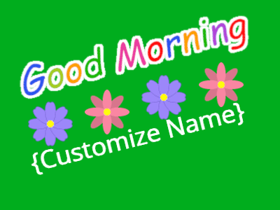 Good Morning GIF, good-morning-34 @ Editable GIFs, Good Morning spinning flowers on green