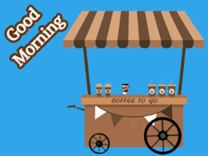 Morning cup of coffee cart
