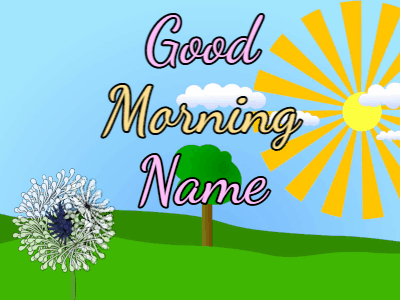 Good Morning GIF, good-morning-55 @ Editable GIFs, Morning dandelion blown in wind